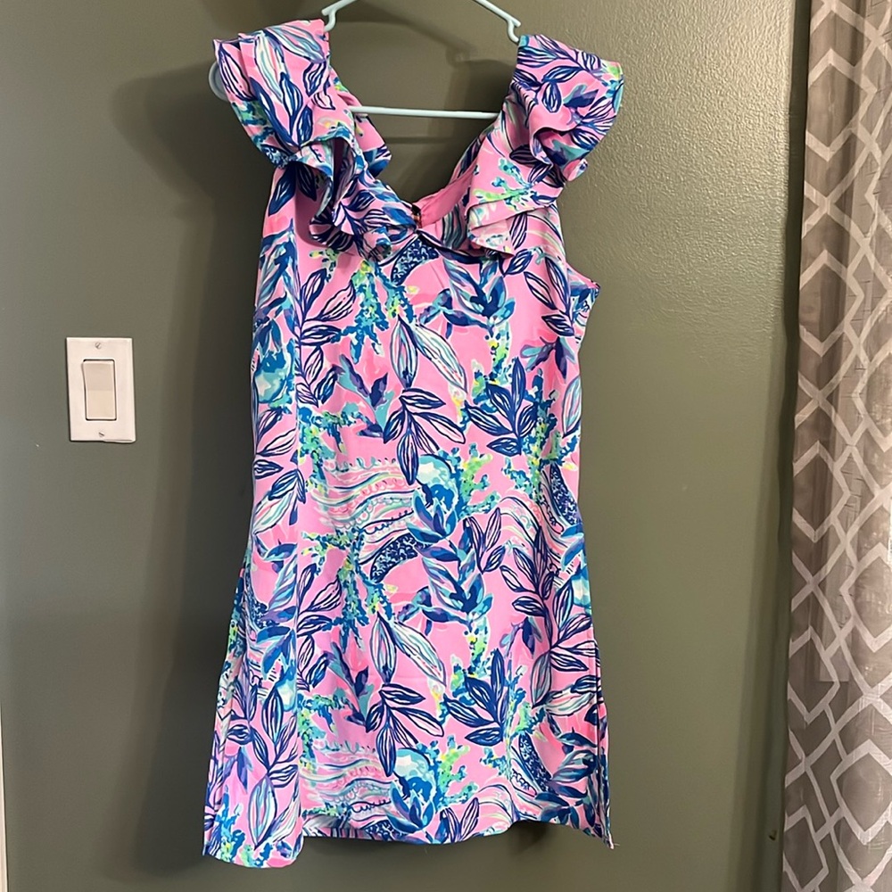 Lilly Pulitzer, ruffle, romper. Size 8